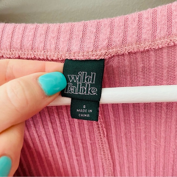 wild fable V-Neck Long Sleeve Top Pink Sz Small - Picture 4 of 8